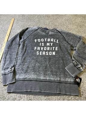 J America Women’s Football Is My Favorite Season Crewneck Sweatshirt size L NWT